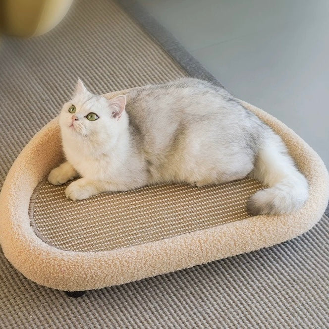 Cat Scratcher Couch Pet Sofa Bed with Non Slip Bottom Linen Fabric