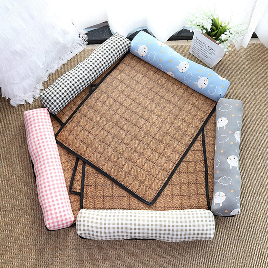Pet Cooling Mat Dog Self Cooling Mat Pet Non-Slip Blanket Rattan Weaving Mat