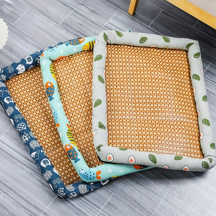 Ice Rattan Cooling Bed for Cats Dogs
