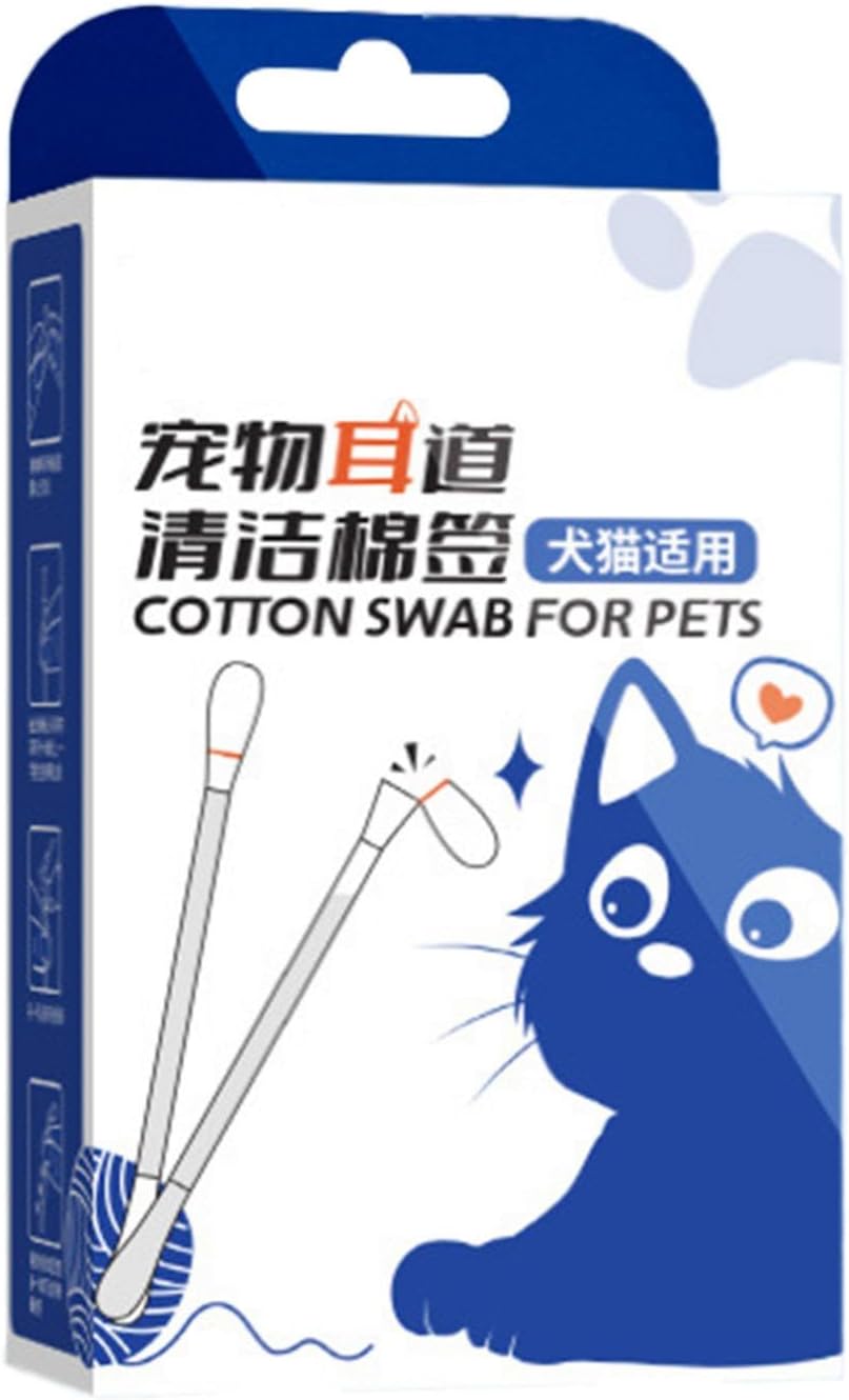 Pet Ear Cleaning Cotton Swabs,Multipurpose Ear Cleaning Cotton Swabs - 50PCS