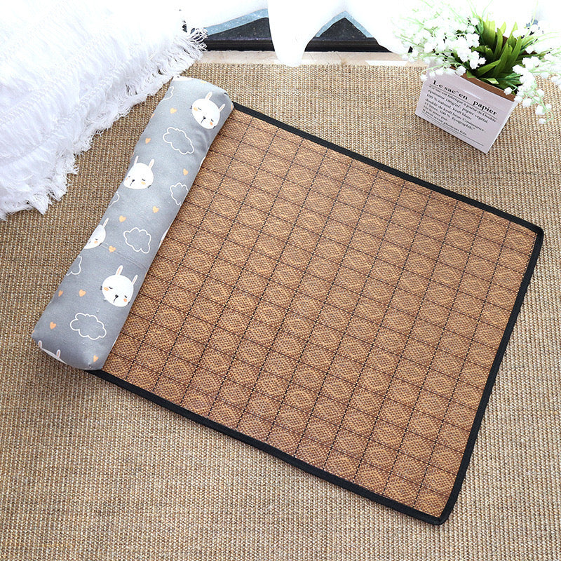 Pet Cooling Mat Dog Self Cooling Mat Pet Non-Slip Blanket Rattan Weaving Mat
