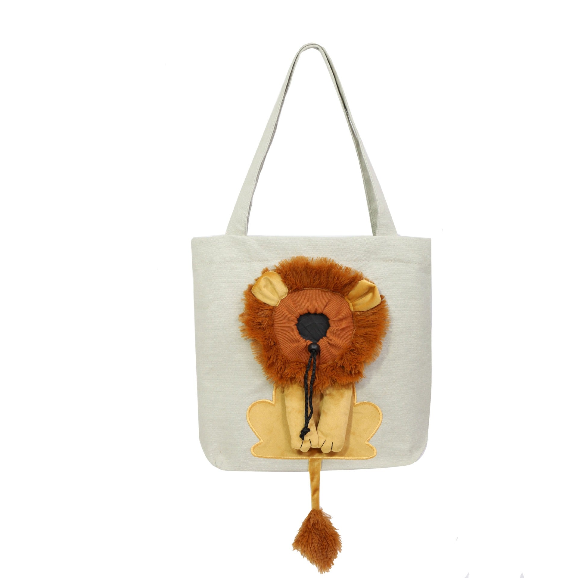 Pawovy Lion-Shaped Pet Shoulder Bag | Breathable Canvas & Adorable Design
