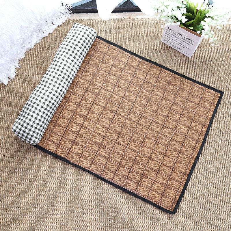 Pet Cooling Mat Dog Self Cooling Mat Pet Non-Slip Blanket Rattan Weaving Mat