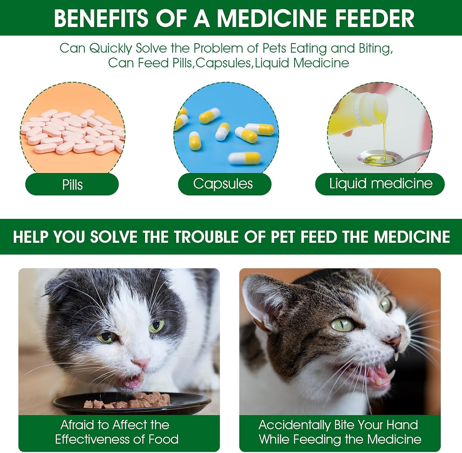 2 Pieces Pet Pill Plunger Popper for Small Cats Dogs