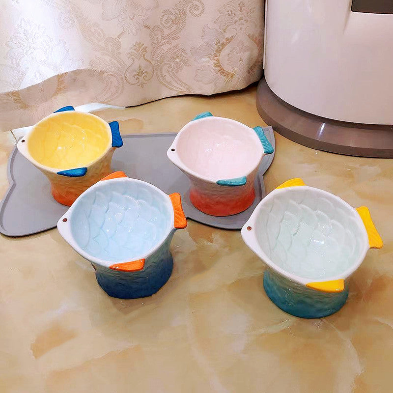 Ceramic Raised Cat Food Bowl