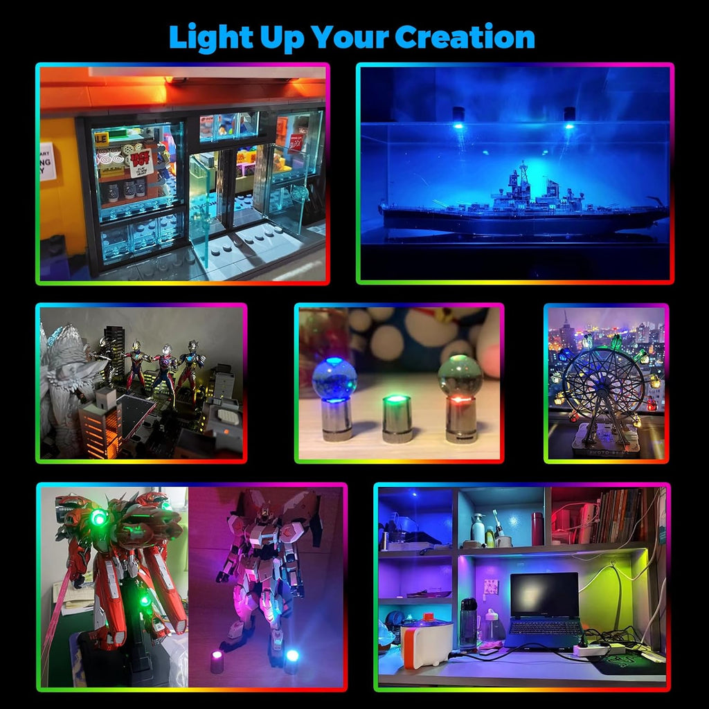 10 pcs Miniature Led Lights for Hand Craft/DIY, Dollhouse Light, Battery Powered - 10 Pack (Red)