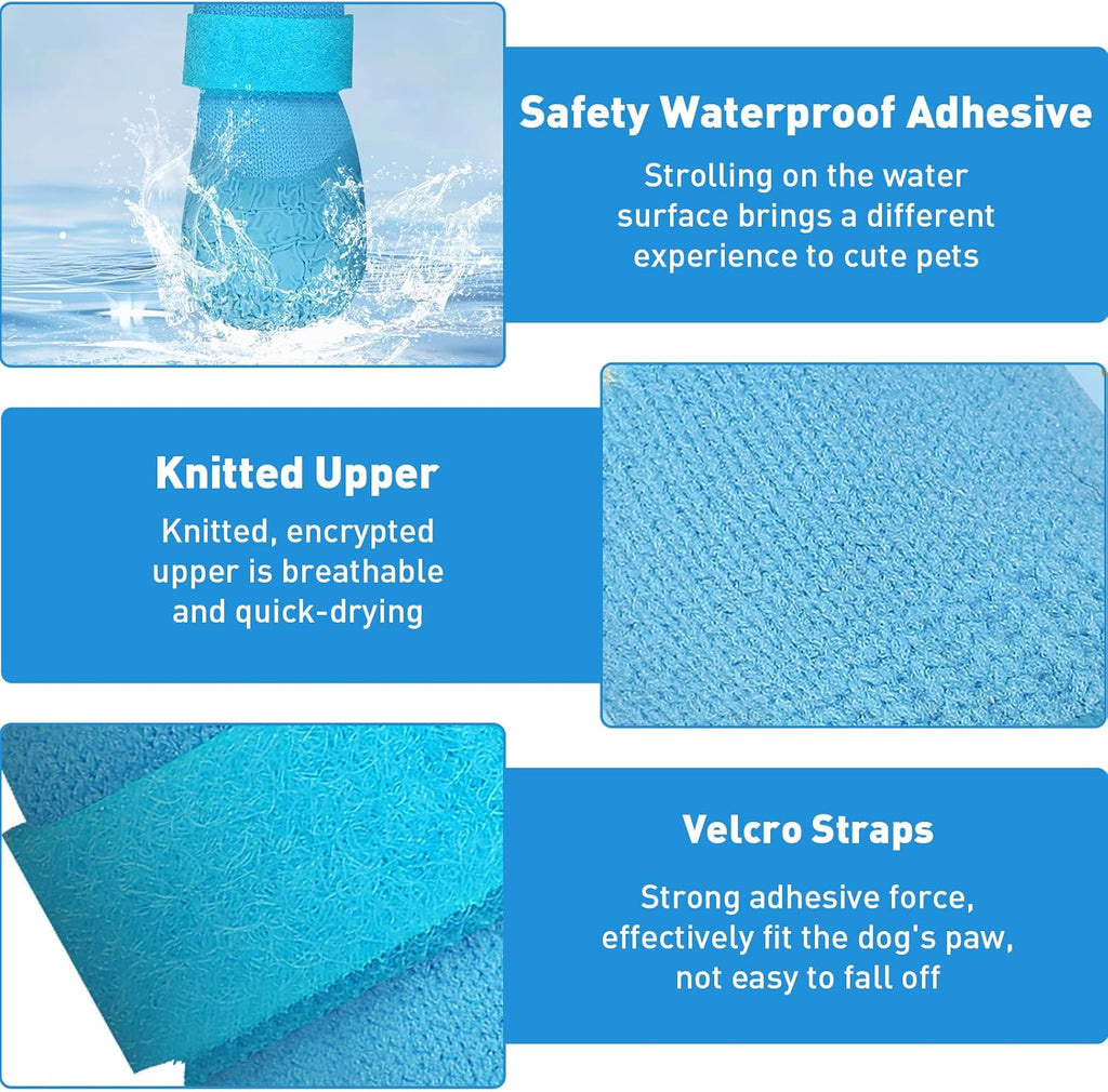 4Pcs Dog Booties and Paw Protectors, Anti-Slip Waterproof Dog Sock