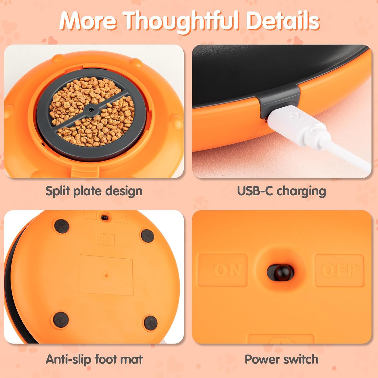 Interactive Cat Slow Feeder, 2-in-1 Intelligent Sensing Cat Automatic Food Dispenser