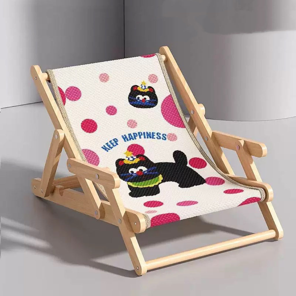 Adjustable Natural Wooden Sisal Cat Chair