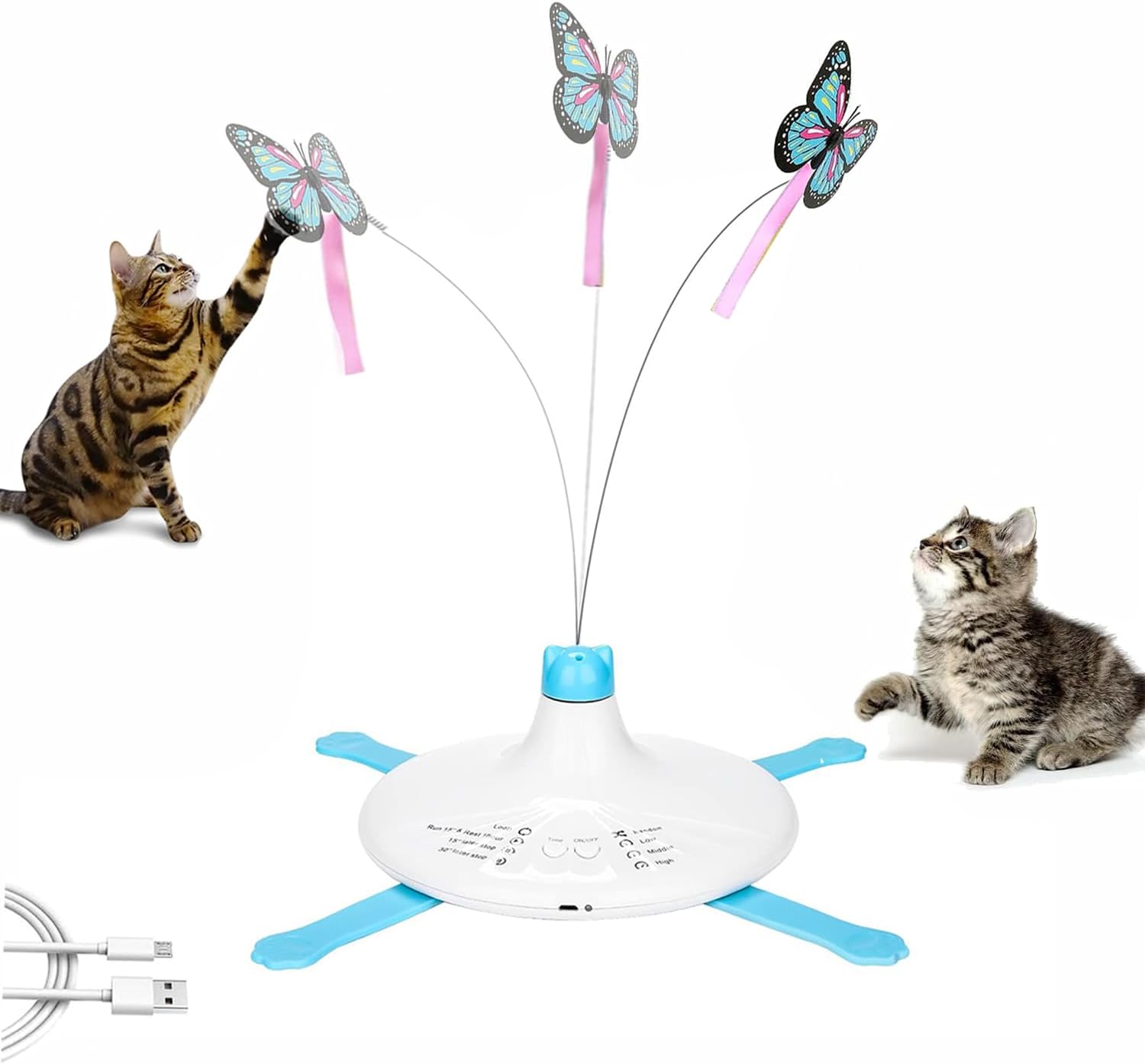Rechargeable Flapping Bird Cat Toy – USB & Motion‐Activated Chirping Sparrow