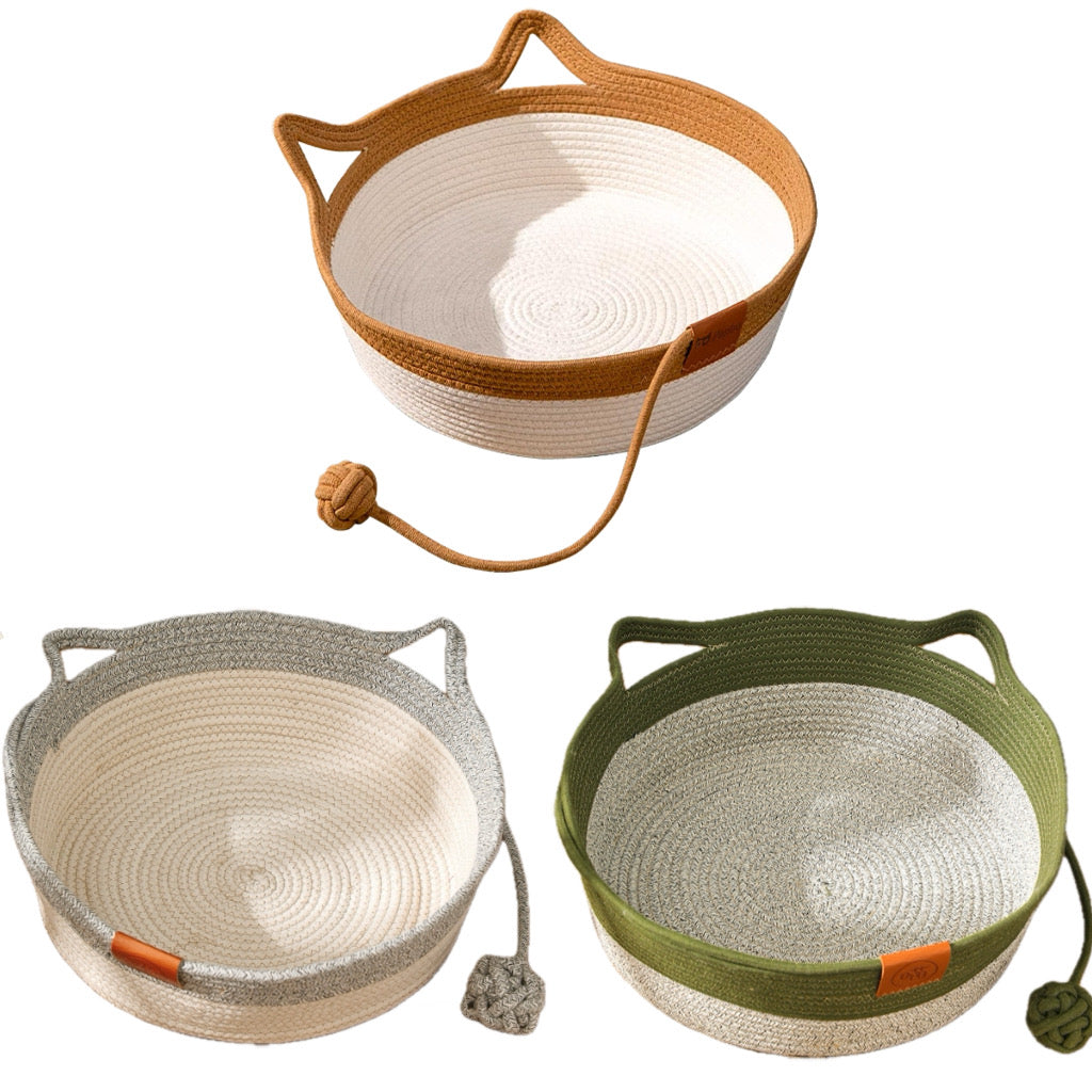 Handwoven Cotton Rope Cat Bed