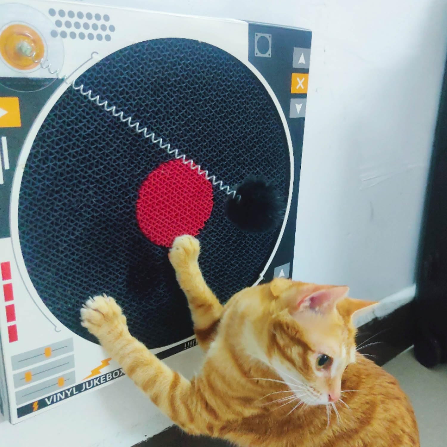 Record Player Cat Scratcher - Cardboard Cat Scratch Pad Cat Dj Scratching Board