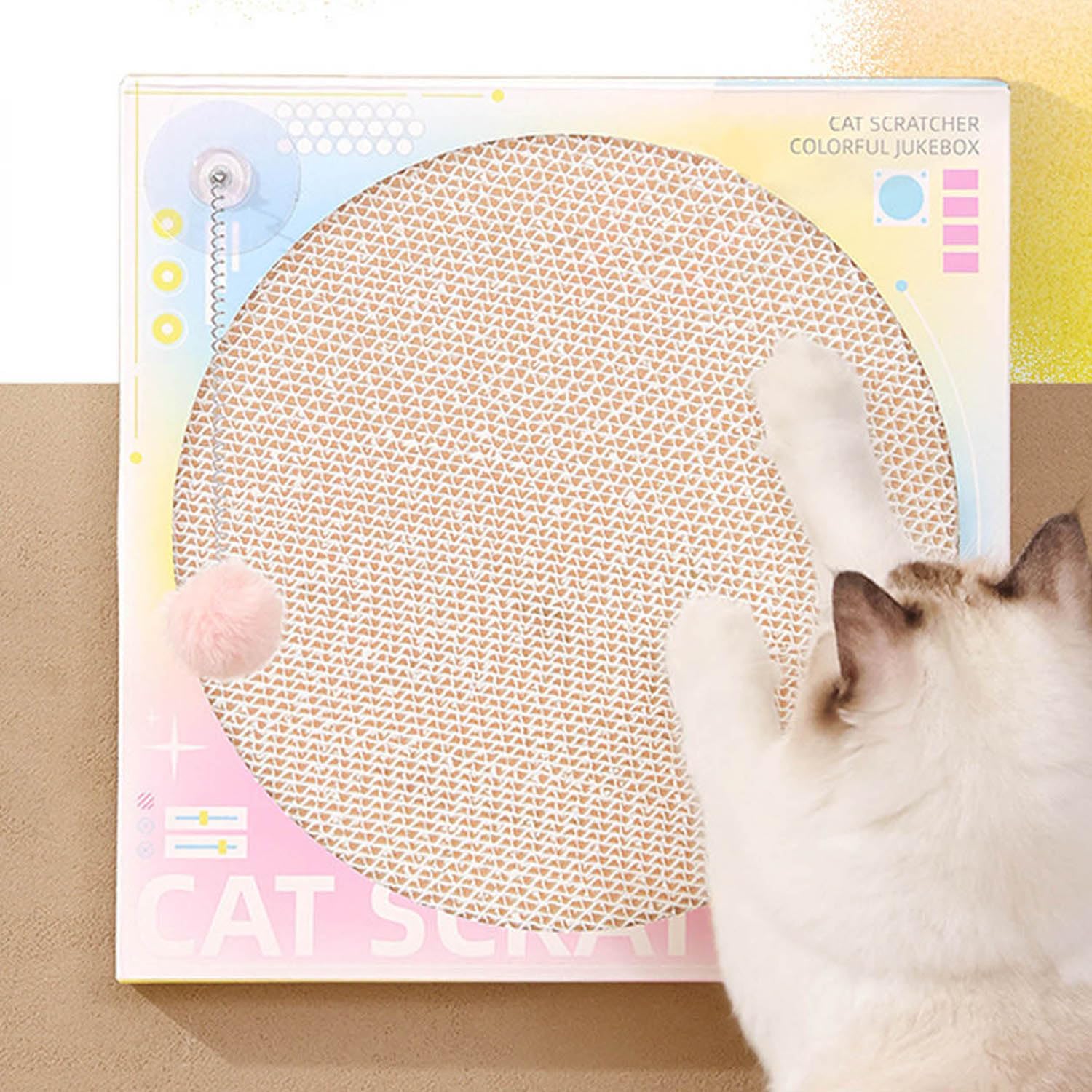 Record Player Cat Scratcher - Cardboard Cat Scratch Pad Cat Dj Scratching Board