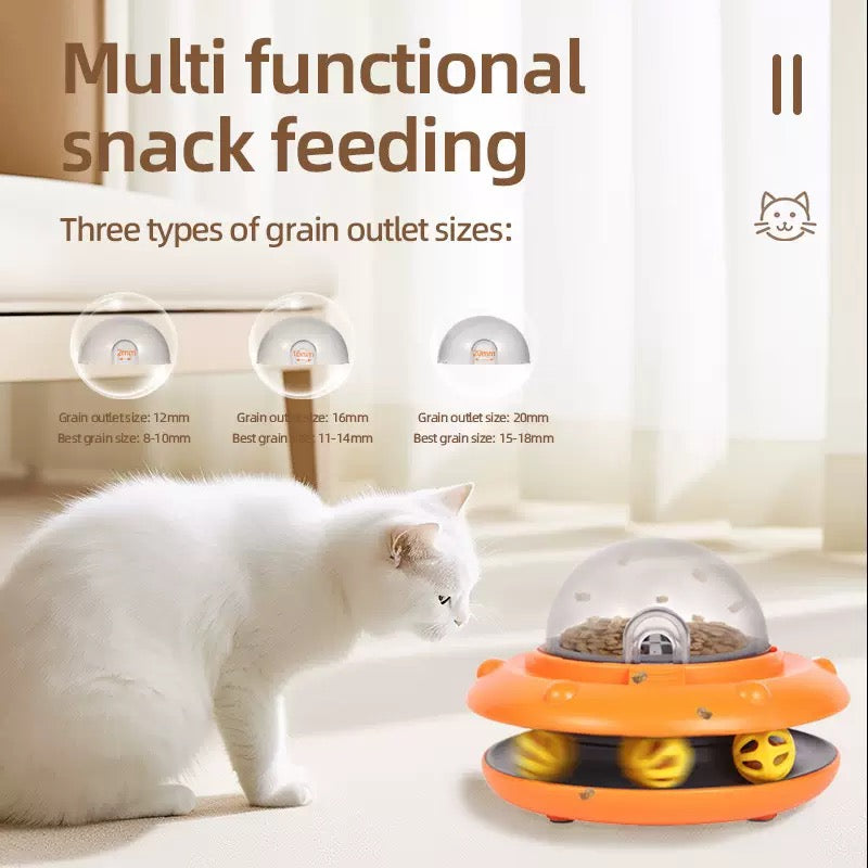 Interactive Cat Slow Feeder, 2-in-1 Intelligent Sensing Cat Automatic Food Dispenser
