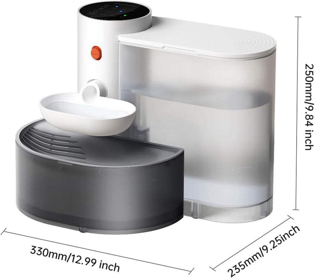 Filter free Cat Water Fountain,Wireless Pet Fountain Battery Operated,3L