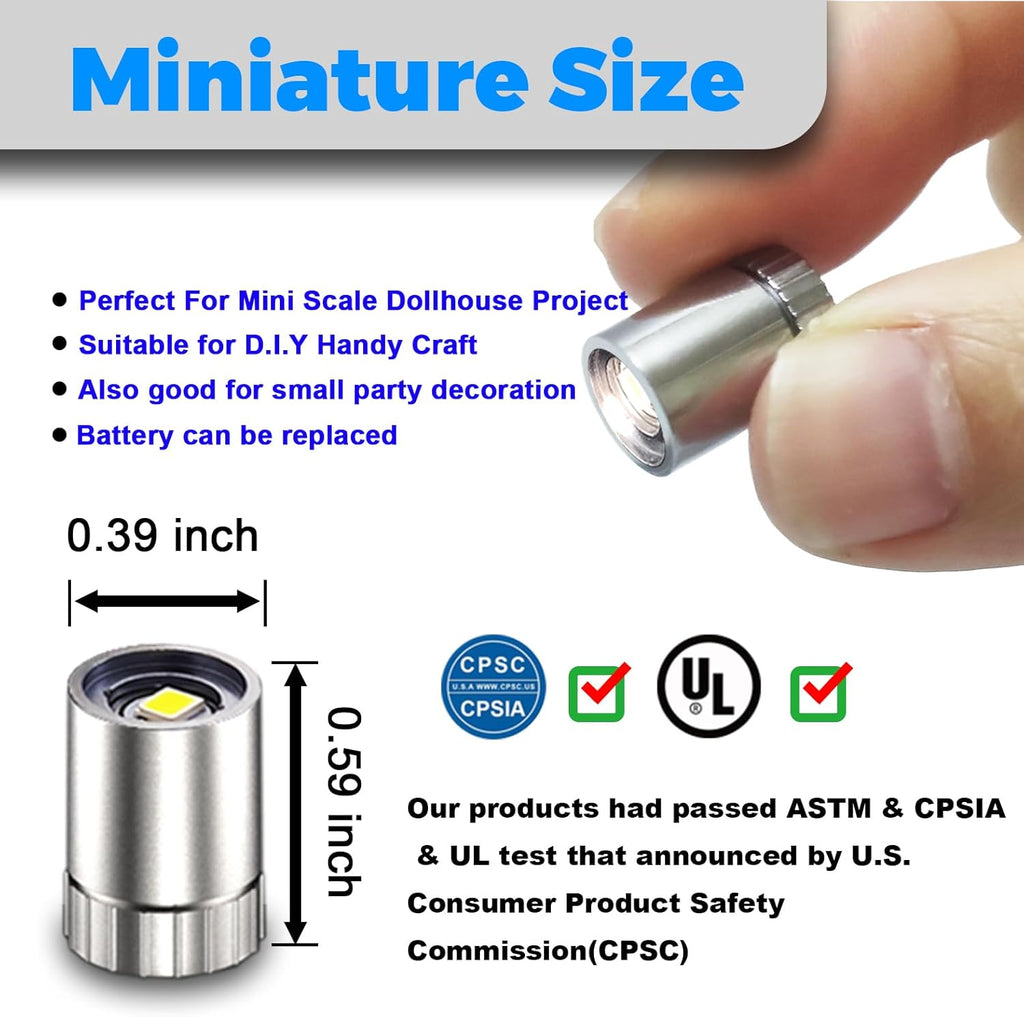 10 pcs Miniature Led Lights for Hand Craft/DIY, Dollhouse Light, Battery Powered - 10 Pack (Red)