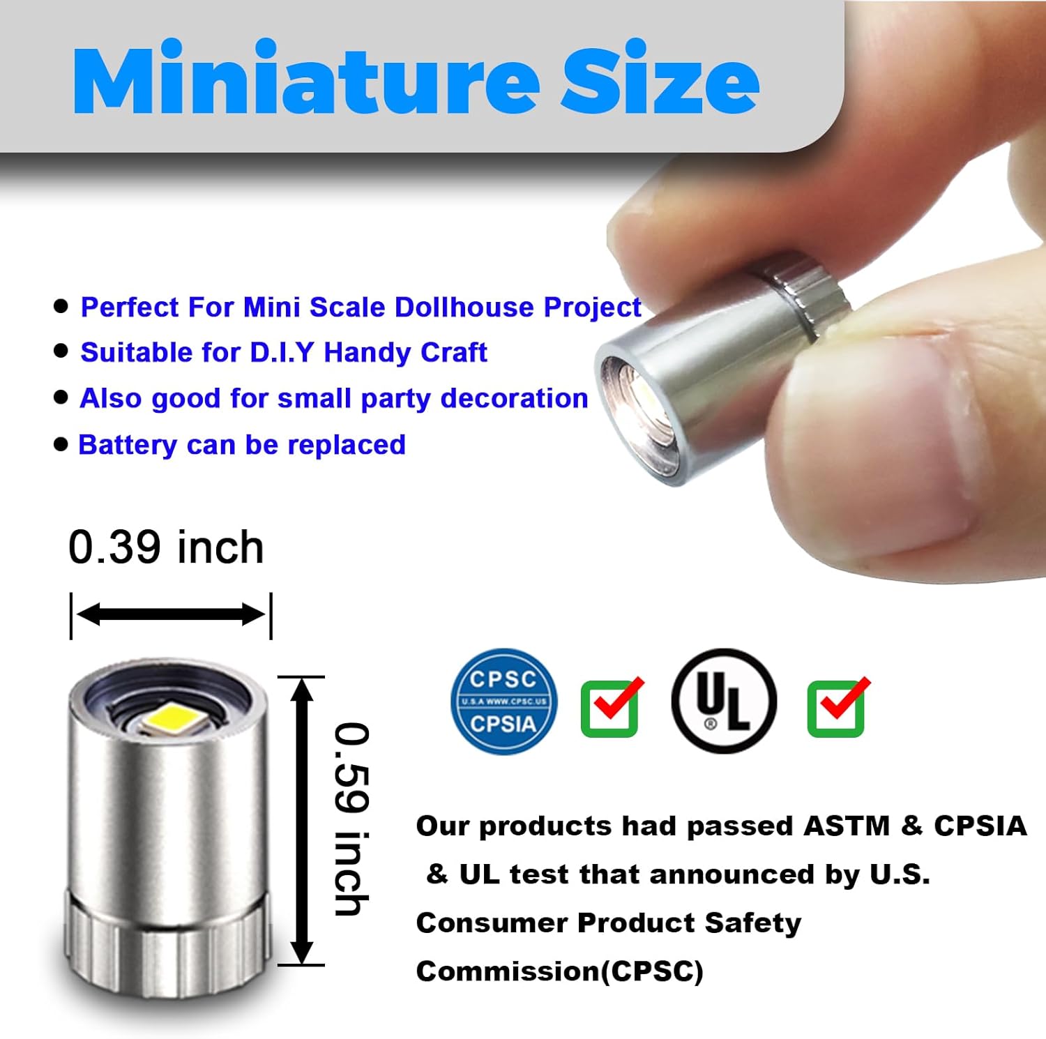 10 pcs Miniature Led Lights for Hand Craft/DIY, Dollhouse Light, Battery Powered - 10 Pack (Red)