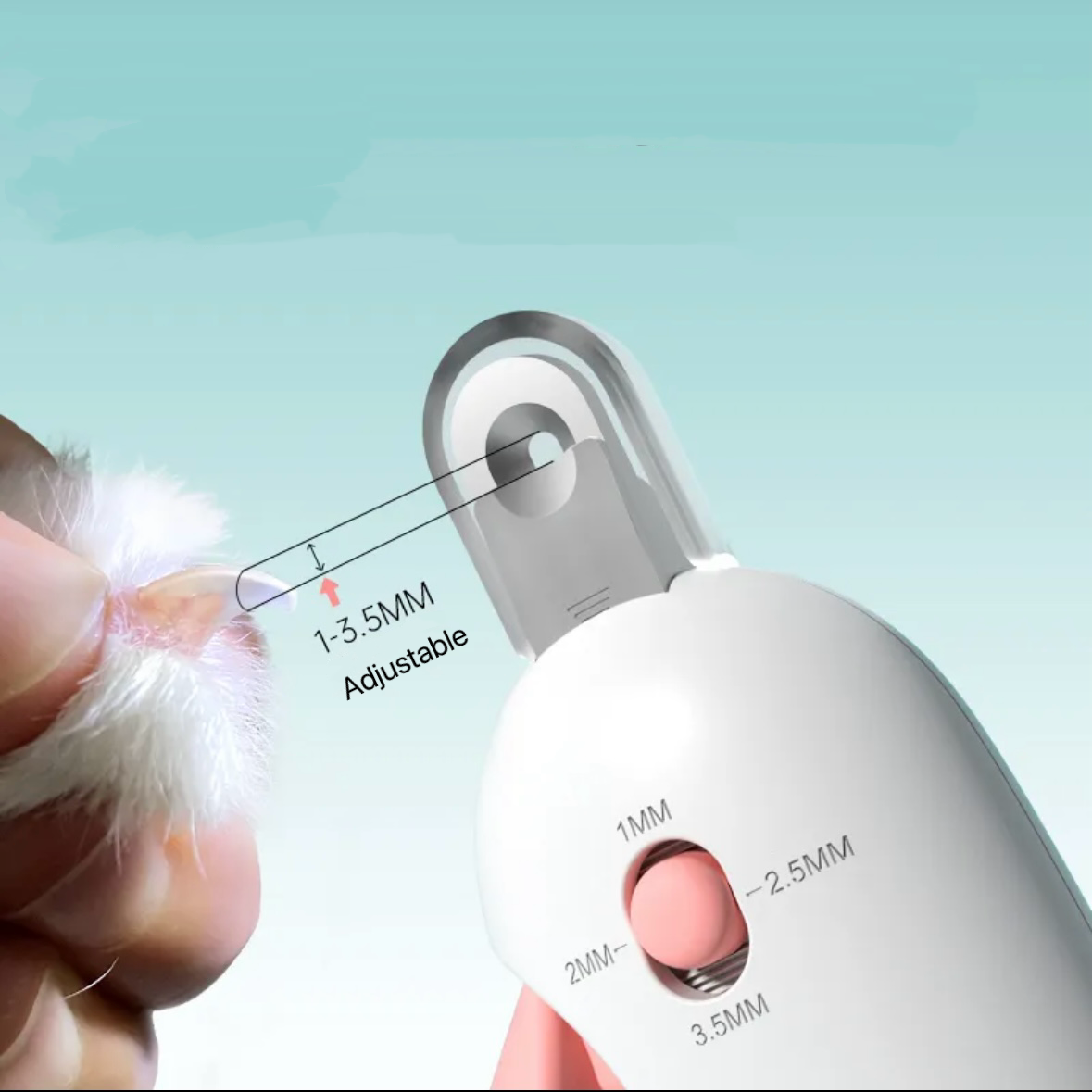Professional Pet Nail Clippers with Adjustable Hole, Avoid Over-Cutting