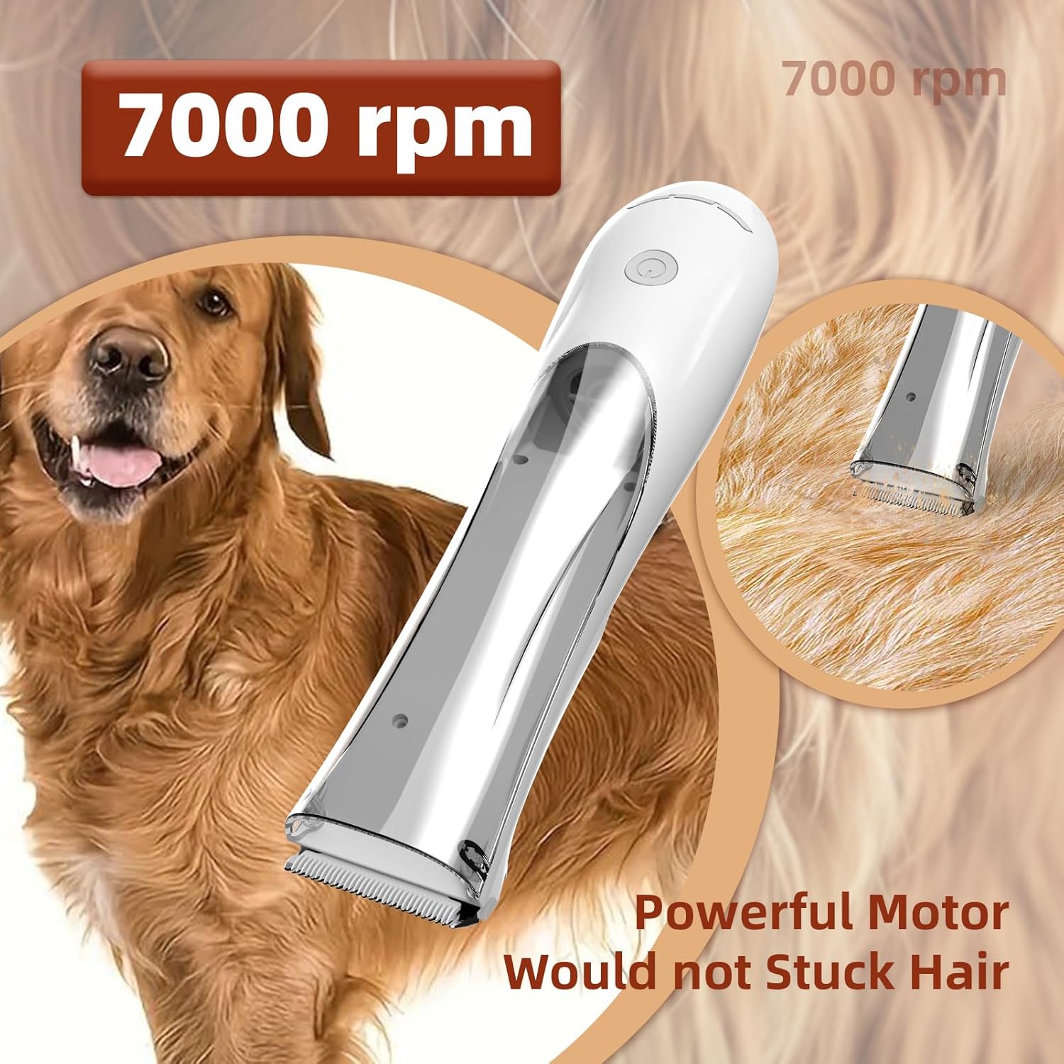 Rechargeable Electric Hair Trimmer with Vacuum Cordless For Pet